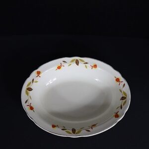 Vintage Hall Superior Jewel Autumn Leaf Pattern Serving Bowl 10.25" Fall